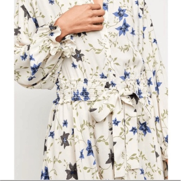 Free People Lighten Up Button Down Mini Shirt Dress Tea Combo Floral Sz S Boho - Picture 4 of 16